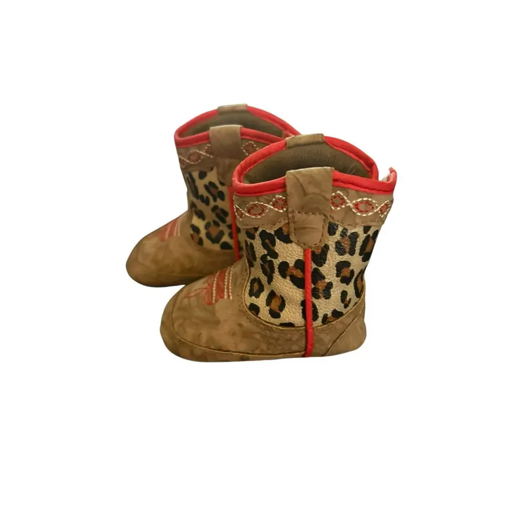 M&F Western Twister Avery Leopard Baby Bucker Boots